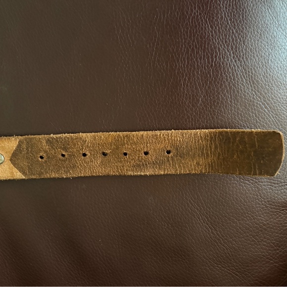 Changeable Eagle Buckle Belt with Silver Coins Handmade Brown Leather - Picture 10 of 13